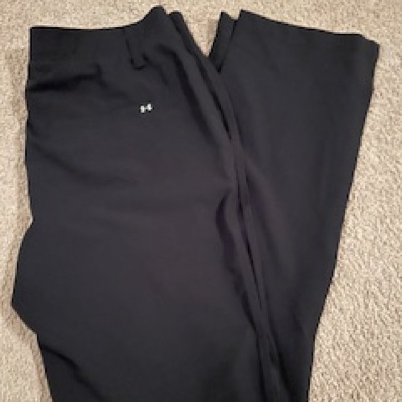 Men's Under Armour Jogging Pants Size 34 x 32 Black Zip Fly Button Enclosure - Picture 1 of 4